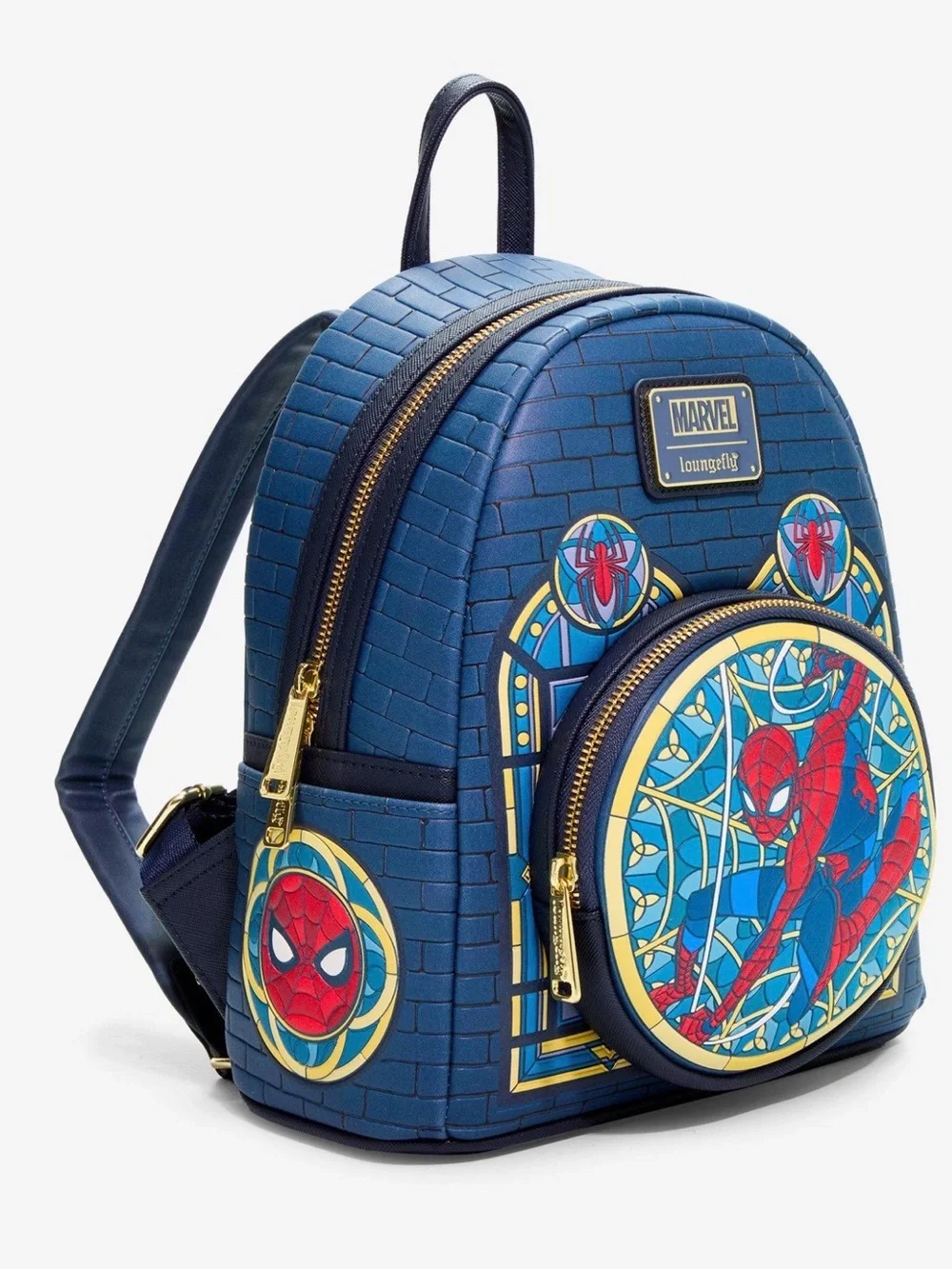 Loungefly Spider-Man Stained Glass Blue Mini Backpack